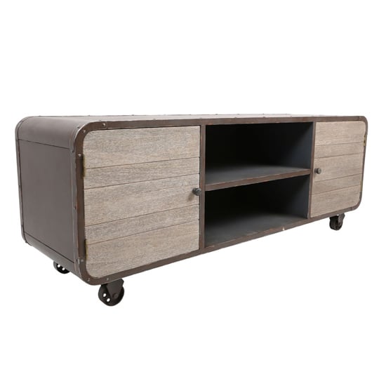 Photo of Villoic wooden 2 doors tv stand in natural