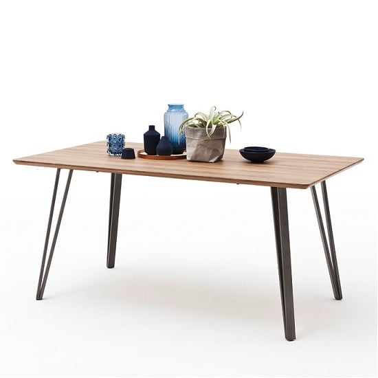 Product photograph of Vilnius Wooden Dining Table Rectangular In Wild Oak from Furniture in Fashion