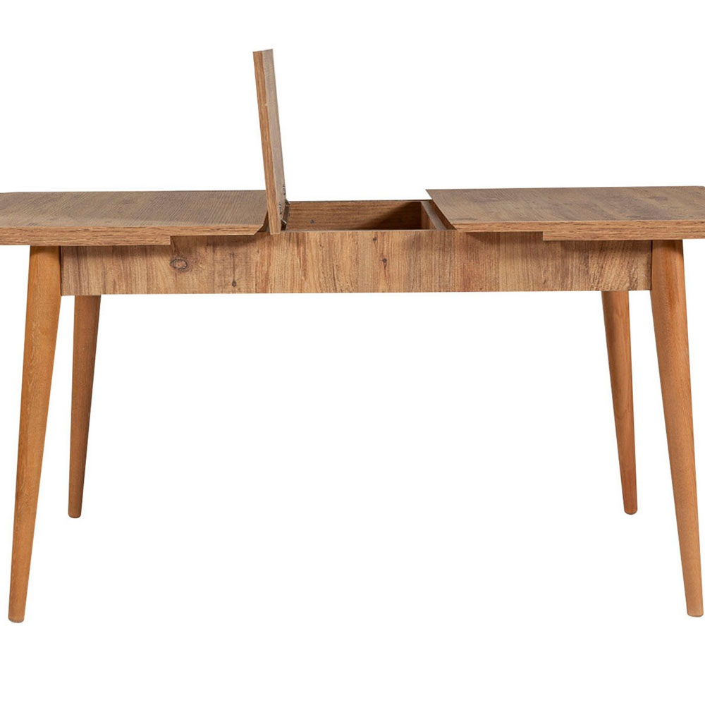 Vina Atlantic Pine Rectangular Wooden Extending Dining Table with 4 Fabric Anthracite Chairs and 1 Bench