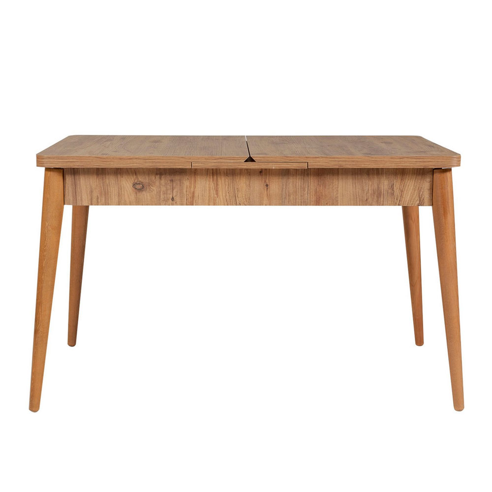 Vina Atlantic Pine Rectangular Wooden Extending Dining Table with 4 Fabric Cream Chairs and 1 Bench