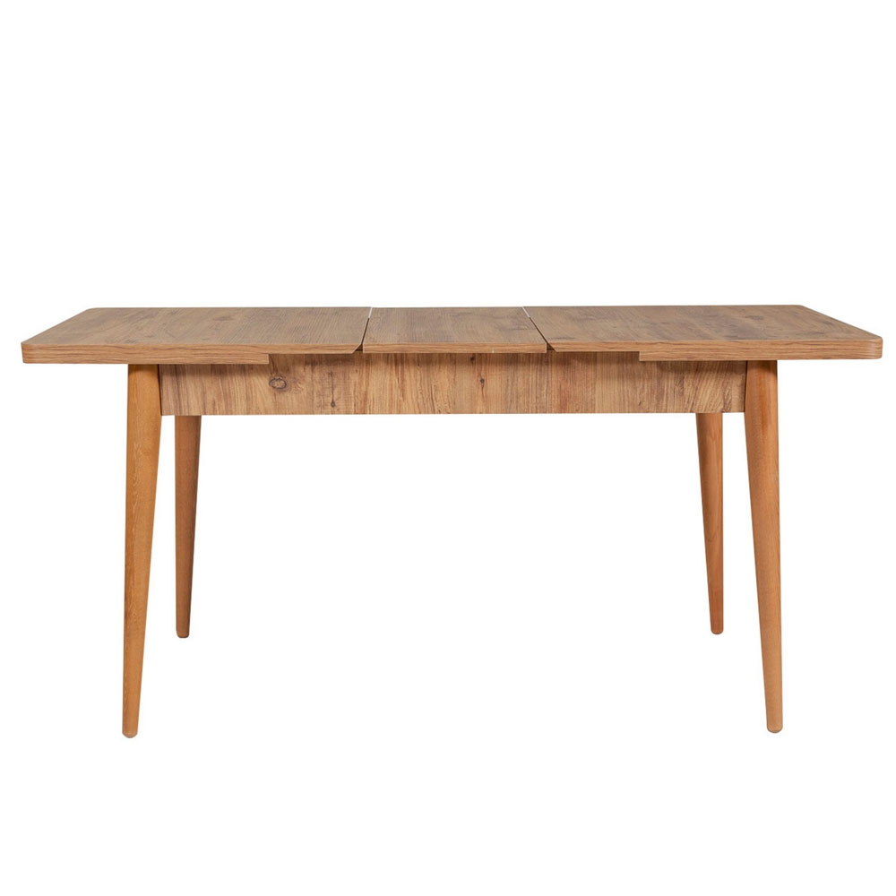 Vina Atlantic Pine Rectangular Wooden Extending Dining Table with 4 Fabric Cream Chairs and 1 Bench