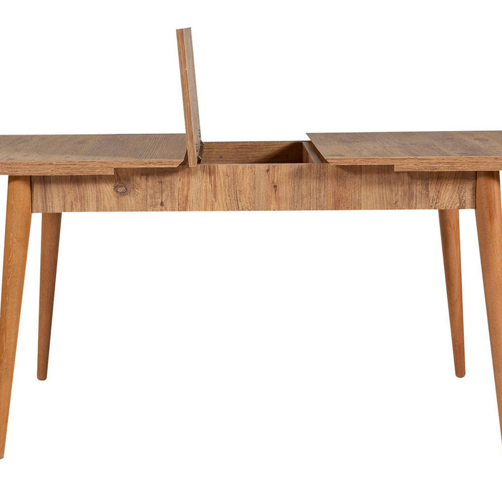 Vina Atlantic Pine Rectangular Wooden Extending Dining Table with 4 Fabric Cream Chairs and 1 Bench