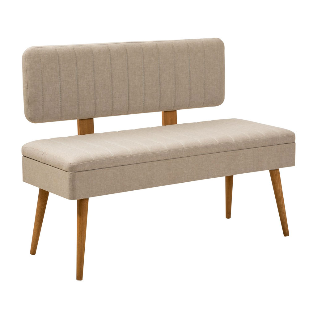 Vina Atlantic Pine Rectangular Wooden Extending Dining Table with 4 Fabric Cream Chairs and 1 Bench