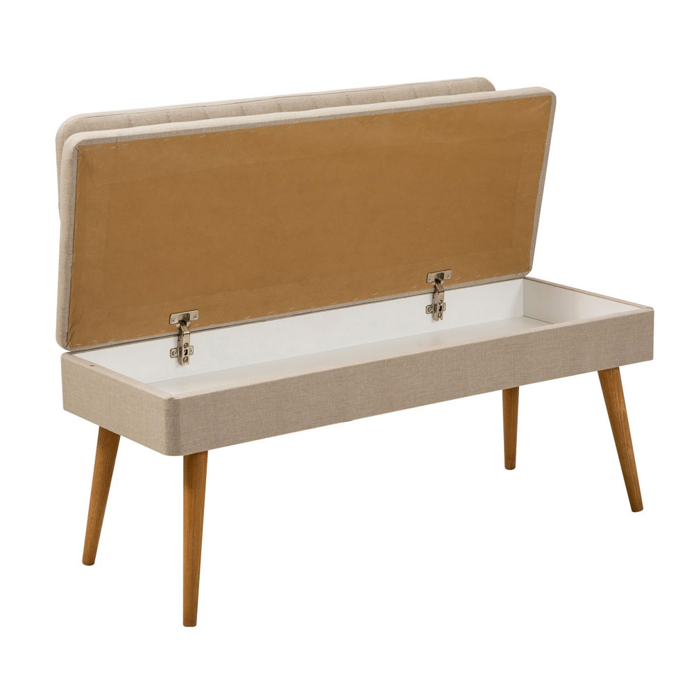 Vina Atlantic Pine Rectangular Wooden Extending Dining Table with 4 Fabric Cream Chairs and 1 Bench