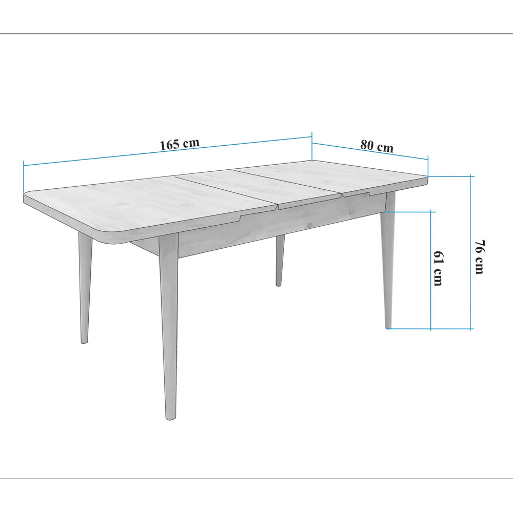 Vina Atlantic Pine Rectangular Wooden Extending Dining Table with 4 Fabric Stone Chairs and 1 Bench
