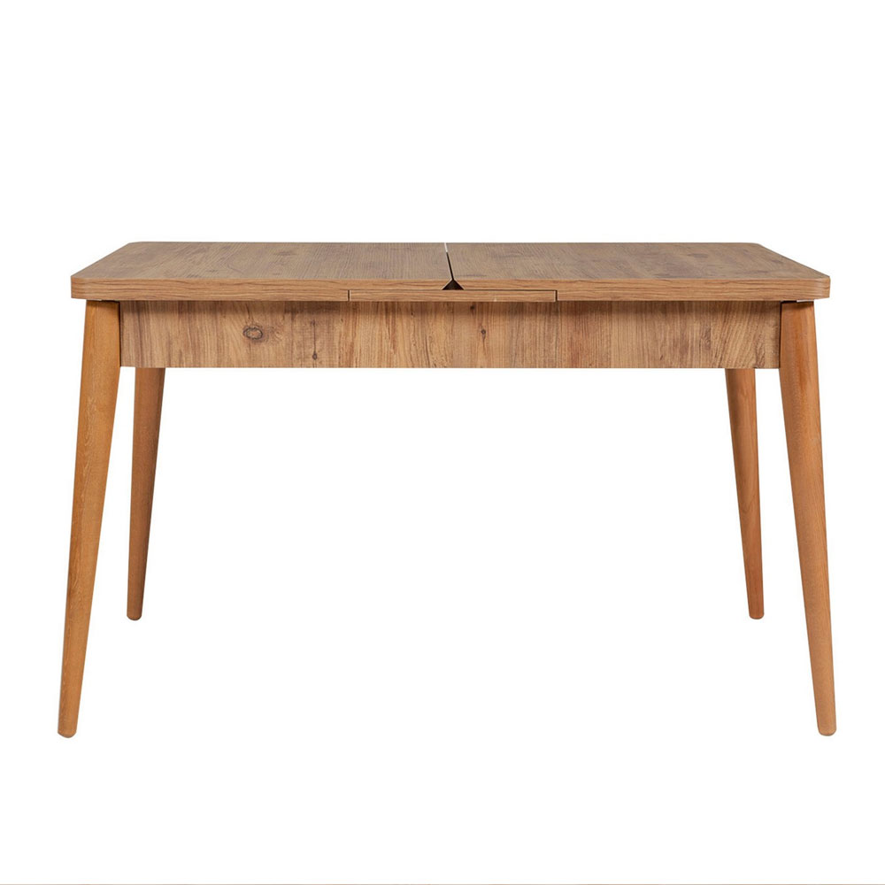 Vina Atlantic Pine Rectangular Wooden Extending Dining Table with 4 Fabric Stone Chairs and 1 Bench