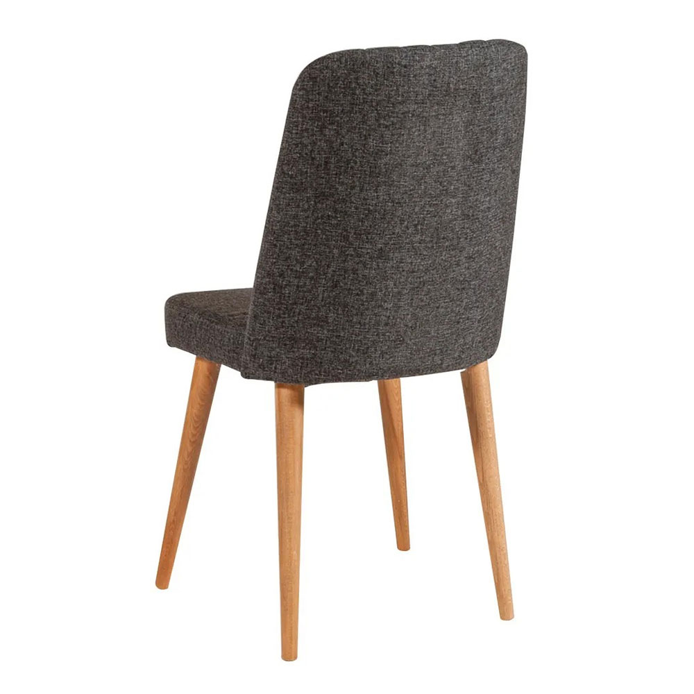 Vina Atlantic Pine Round Wooden Extending Dining Table with 4 Fabric Anthracite Chairs