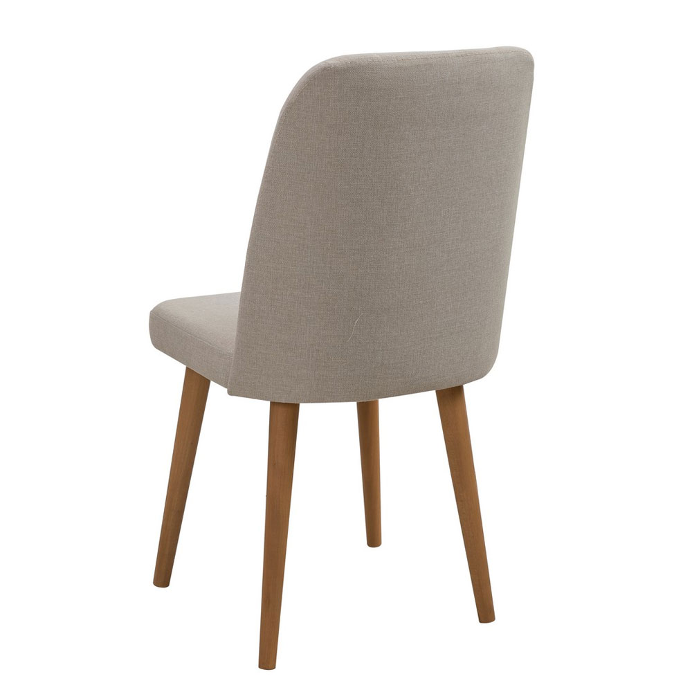 Vina Atlantic Pine Round Wooden Extending Dining Table with 4 Fabric Cream Chairs