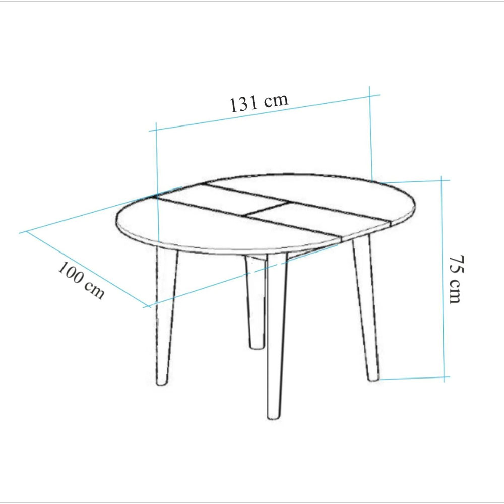 Vina Atlantic Pine Round Wooden Extending Dining Table with 4 Fabric Grey Chairs