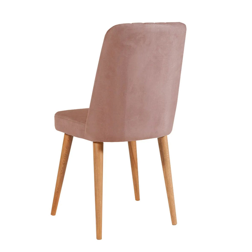 Vina Atlantic Pine Round Wooden Extending Dining Table with 4 Fabric Stone Chairs