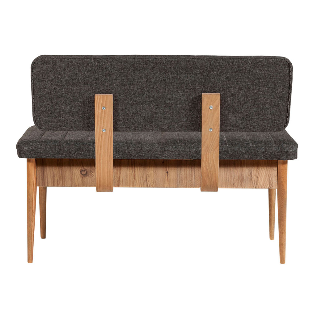Vina Fabric Dining Bench with Atlantic Pine Wooden Frame in Anthracite