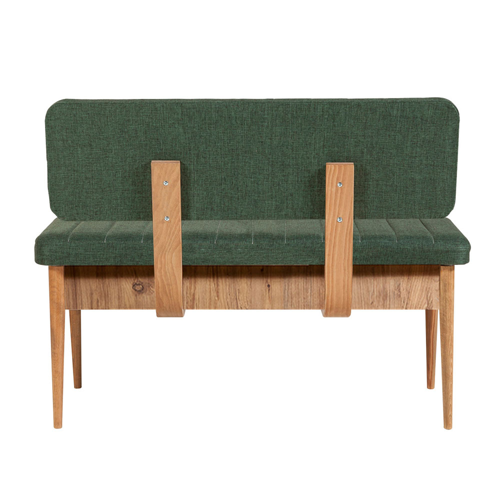 Vina Fabric Dining Bench with Atlantic Pine Wooden Frame in Green