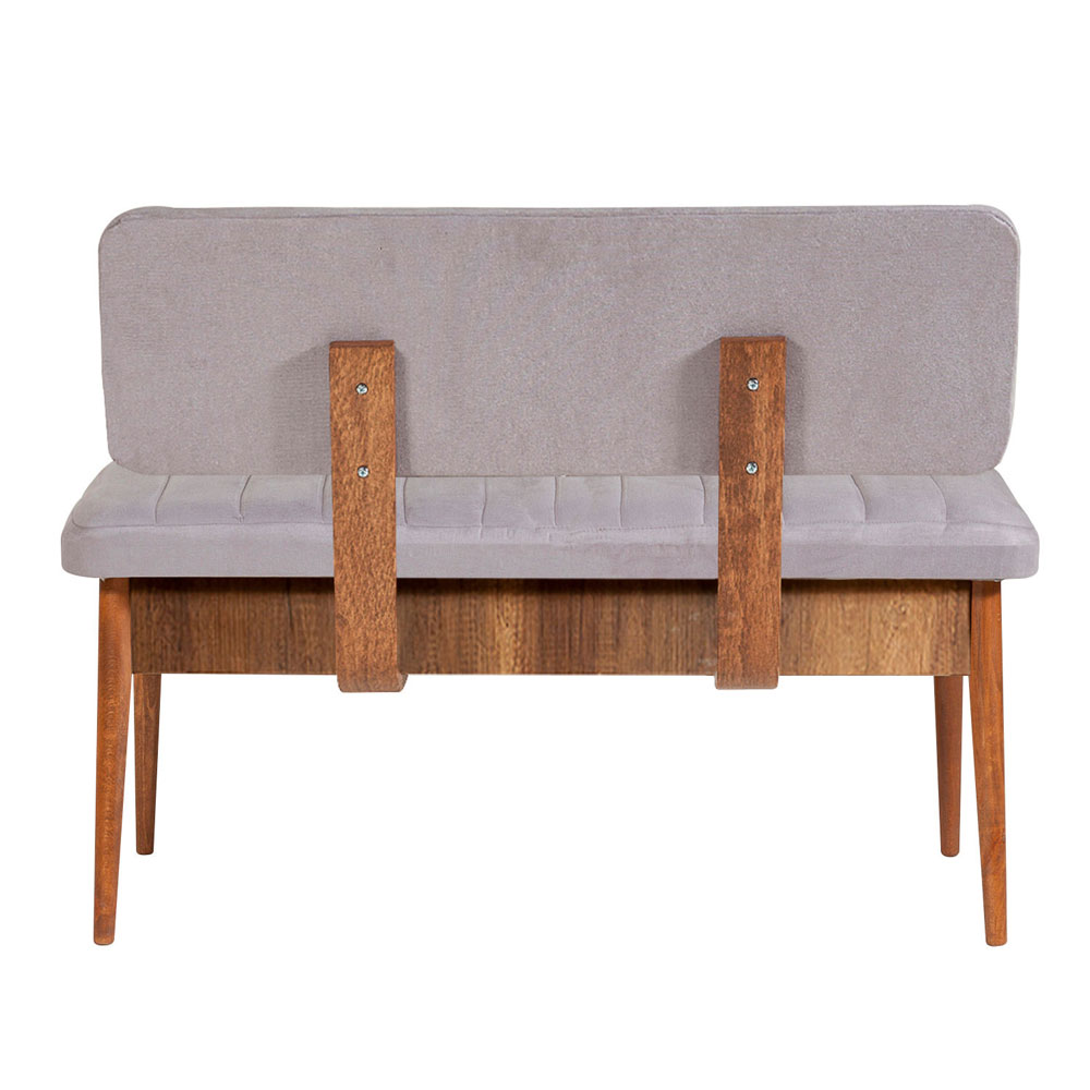 Vina Velvet Dining Bench with Walnut Wooden Frame in Soho