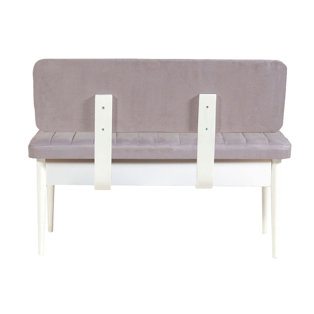 Vina Velvet Dining Bench with White Wooden Frame in Soho