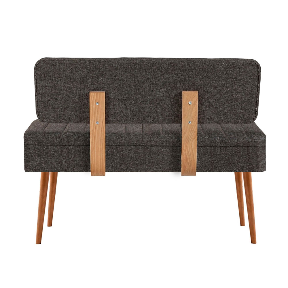 Vina Fabric Storage Dining Bench with Atlantic Pine Wooden Frame in Anthracite