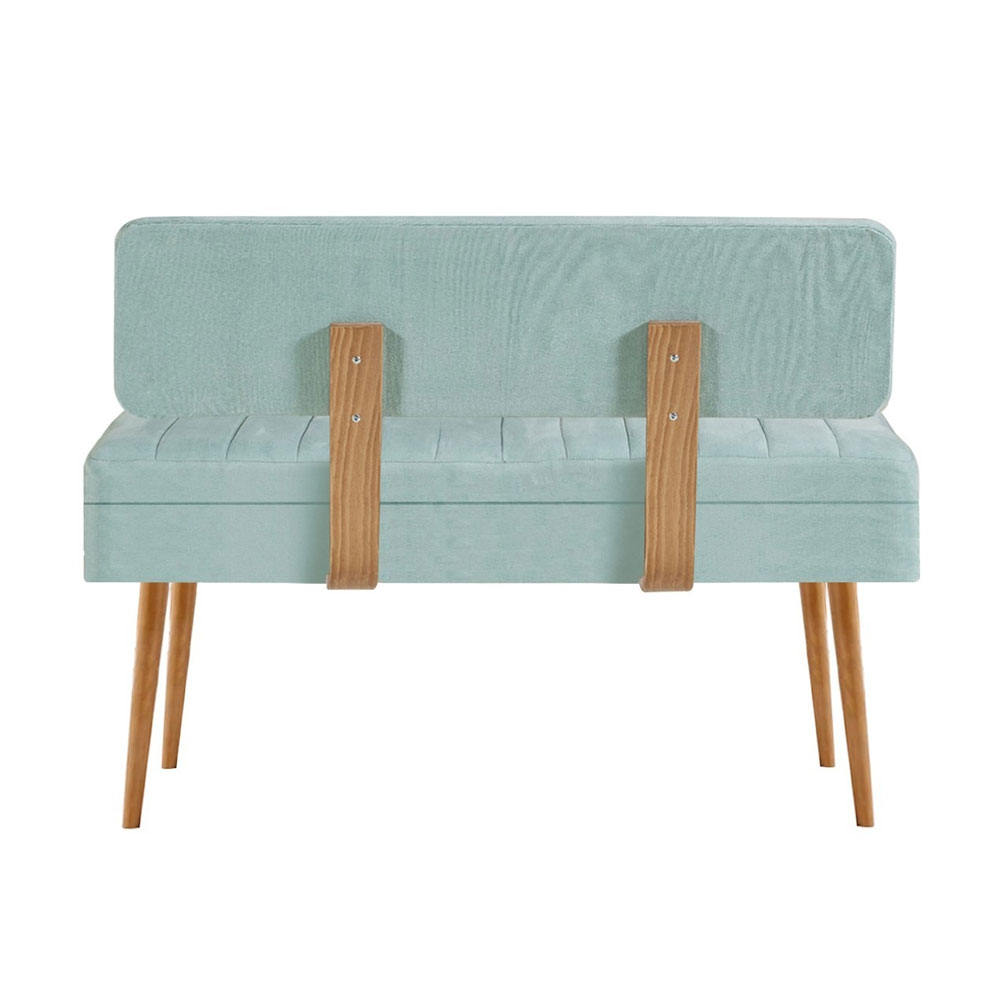Vina Fabric Storage Dining Bench with Atlantic Pine Wooden Frame in Pistachio Green