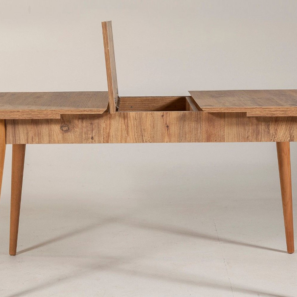 Vina Rectangular Wooden Extending Dining Table in Atlantic Pine