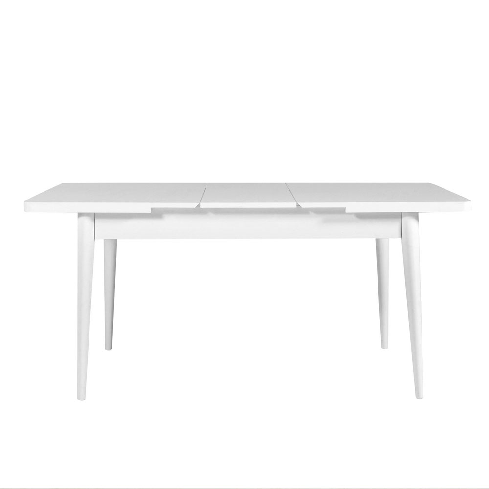 Vina Rectangular Wooden Extending Dining Table in White
