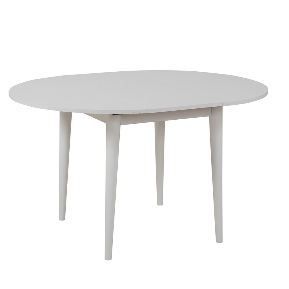 Vina Round Wooden Extending Dining Table in White