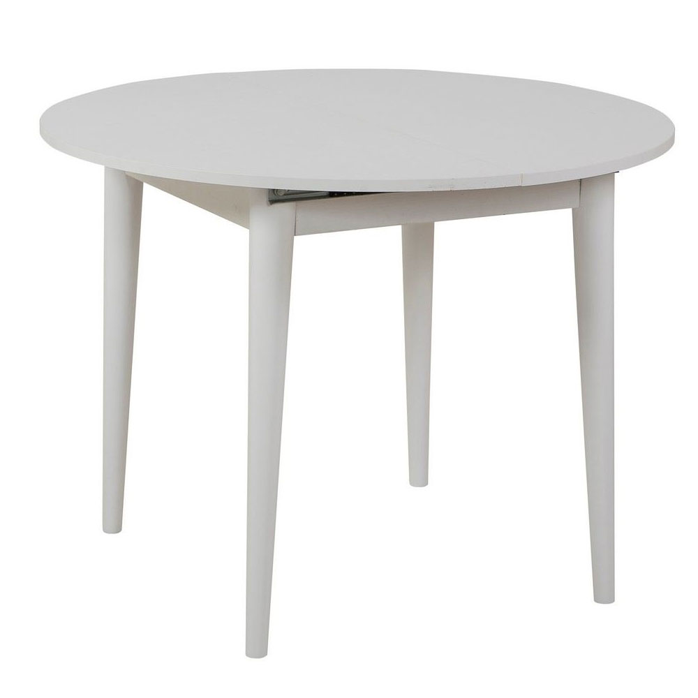 Vina Round Wooden Extending Dining Table in White
