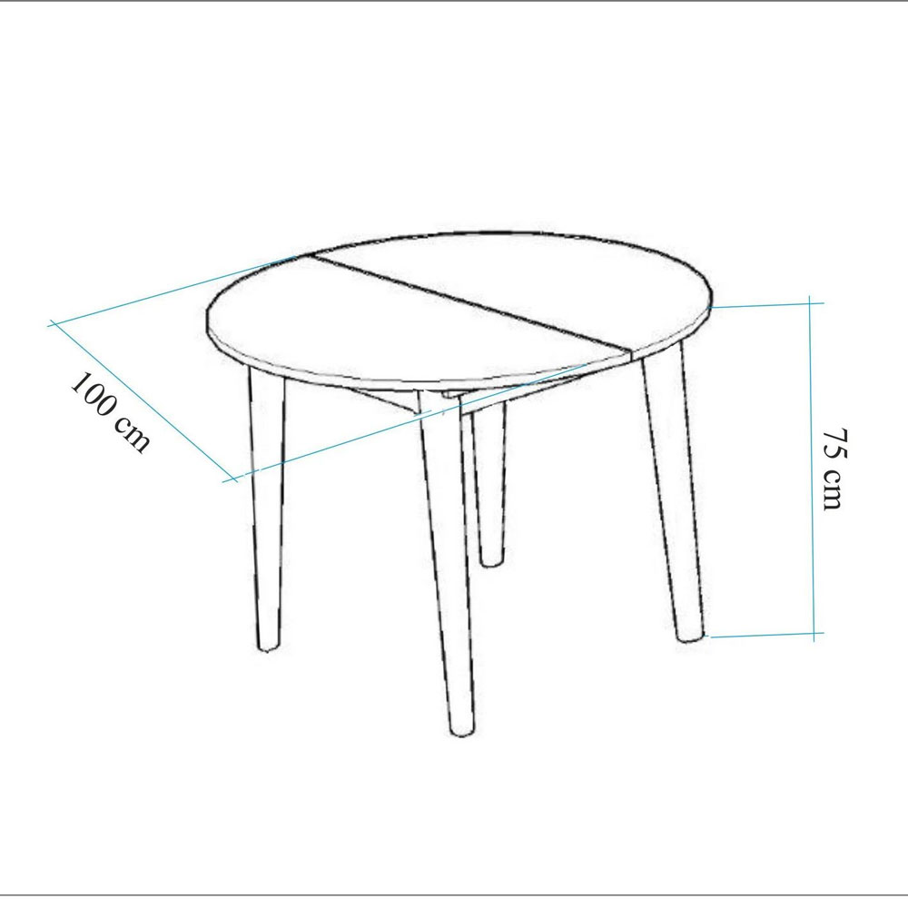 Vina Round Wooden Extending Dining Table in White