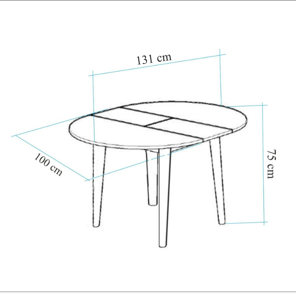 Vina Round Wooden Extending Dining Table in White