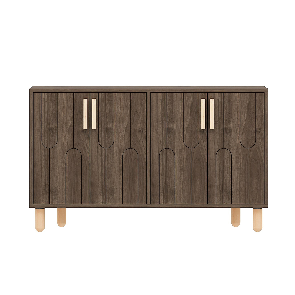 Vincent Wooden Sideboard with 4 Doors in Walnut