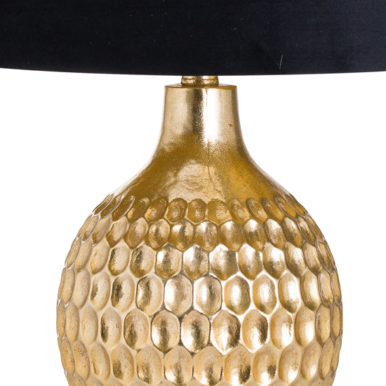 Vincentia Resin Table Lamp In Gold With Black Shade_3