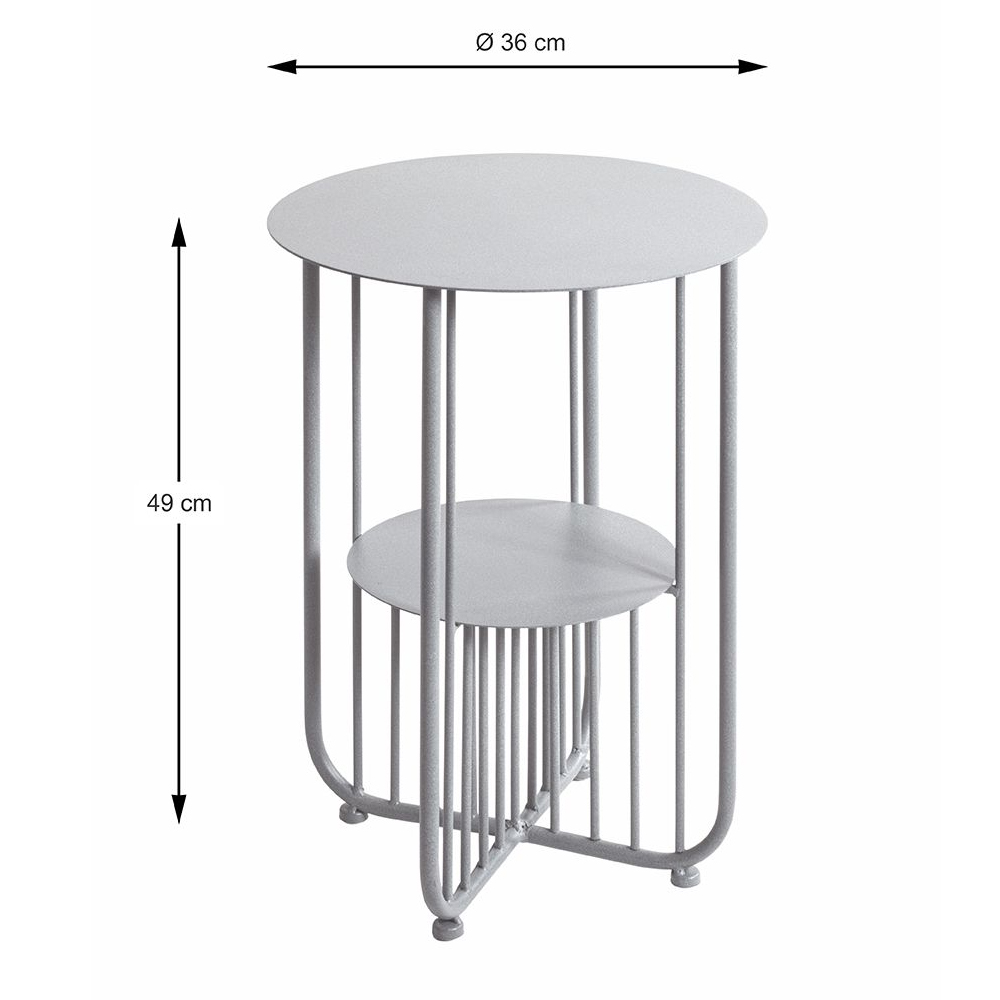 Vineland Metal End Table In Grey
