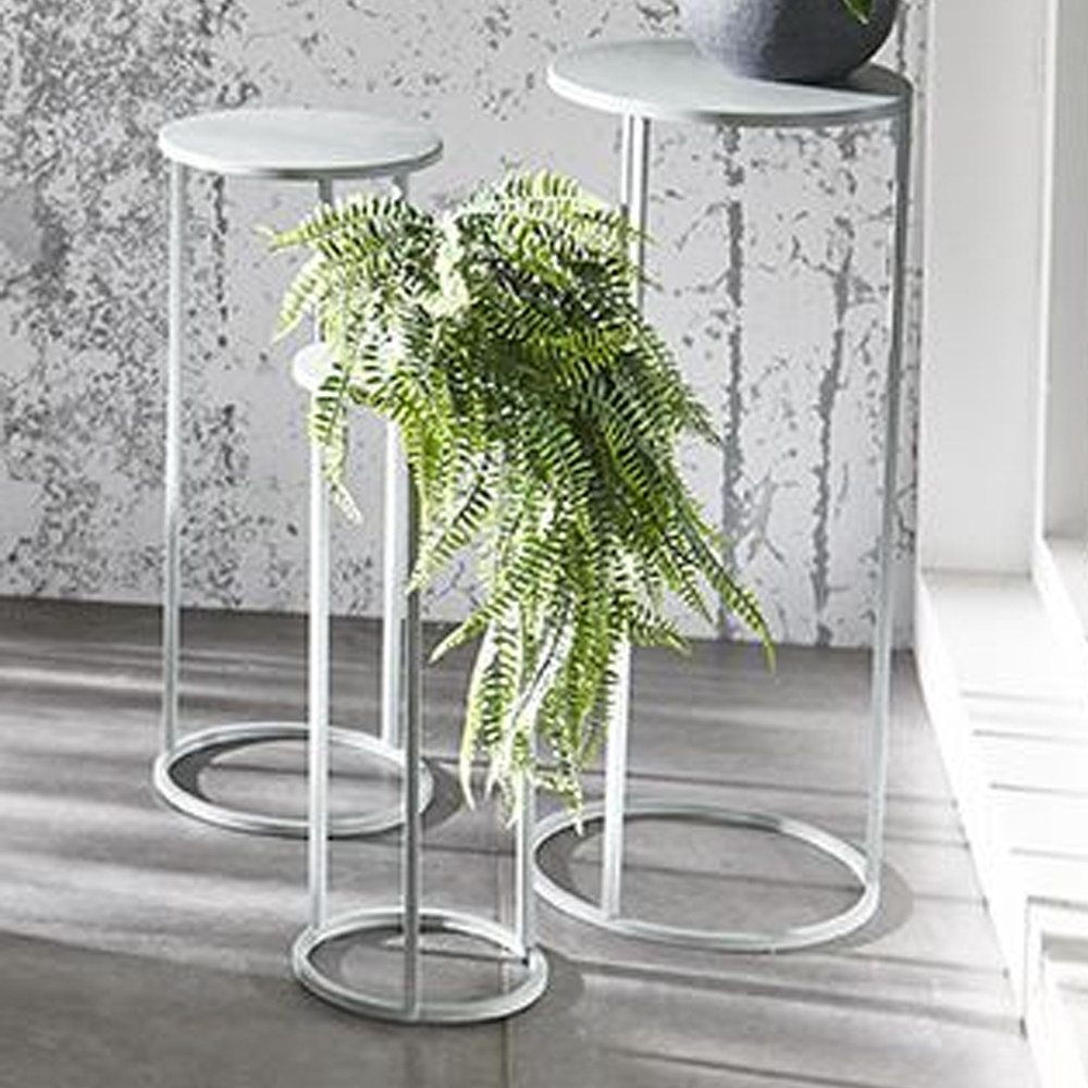 Vineland Metal Round Set Of 3 Planter In Grey