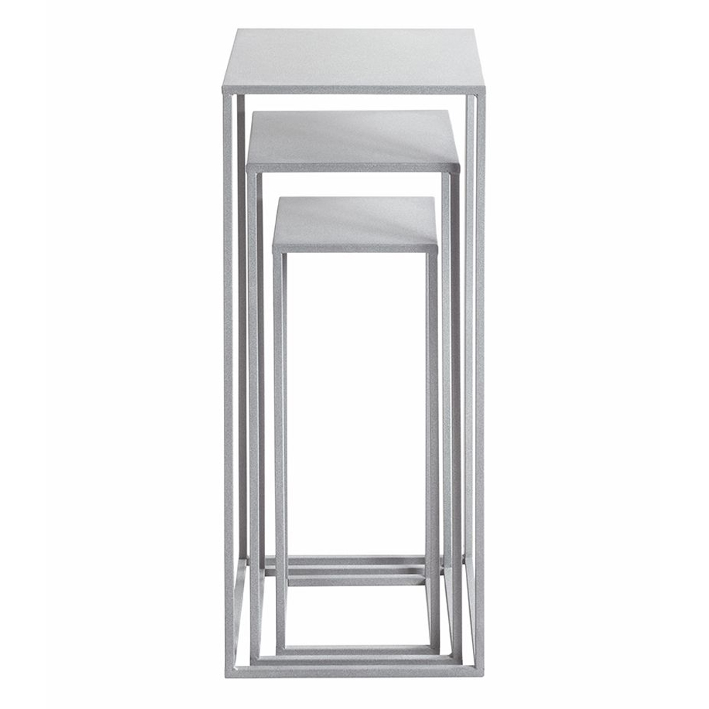 Vineland Metal Square Set Of 3 Planter In Grey