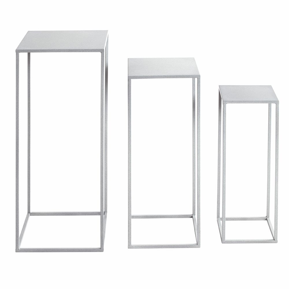 Vineland Metal Square Set Of 3 Planter In Grey