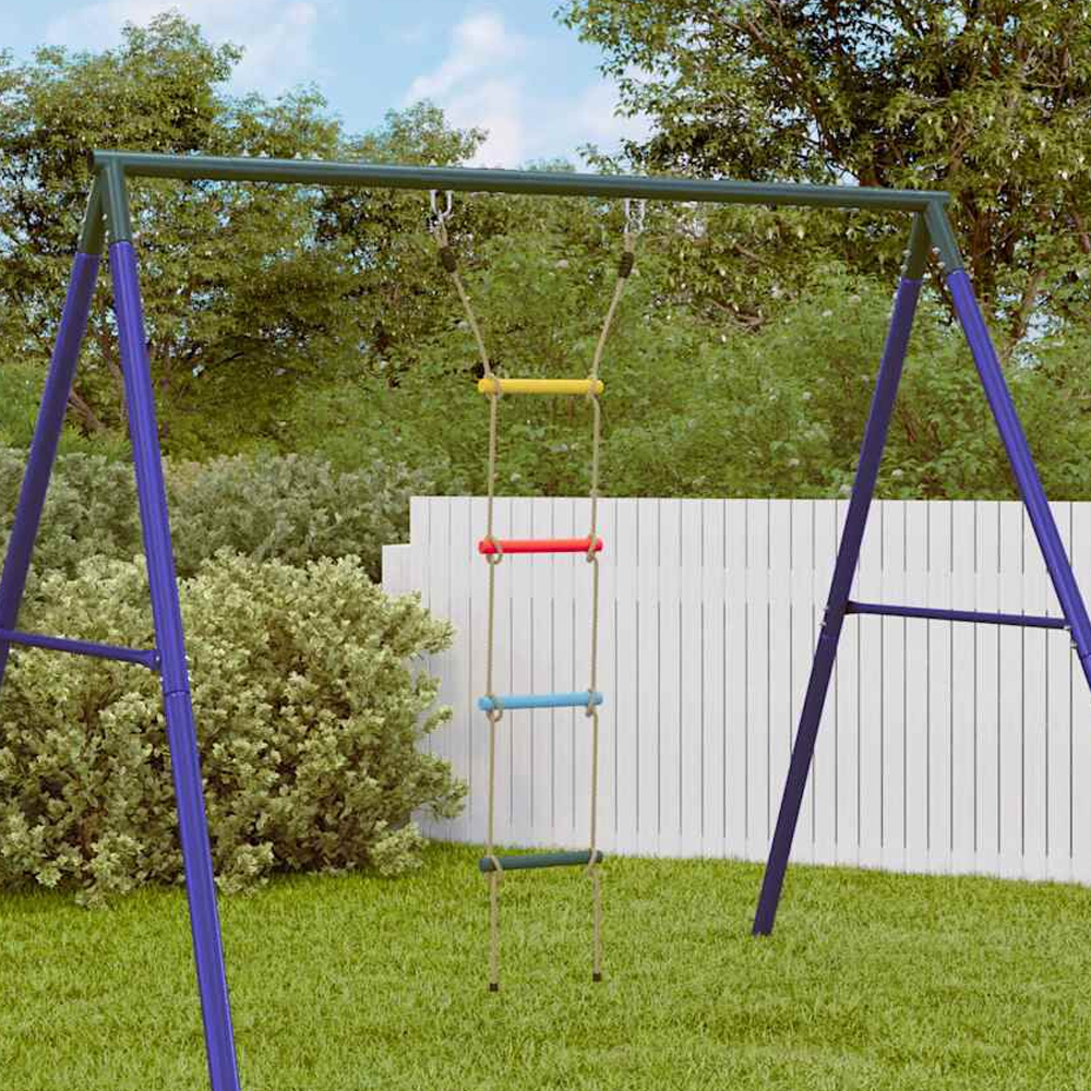 Vineland Rattan Kids Rope Ladder With 4 Rungs In Multicolour