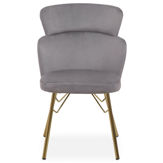 Product photograph of Vinita Upholstered Velvet Bedroom Chair In Grey from Furniture in Fashion