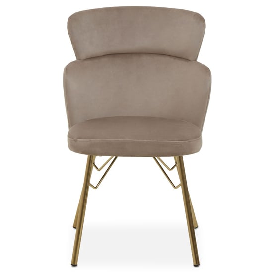 Product photograph of Vinita Upholstered Velvet Bedroom Chair In Mink from Furniture in Fashion