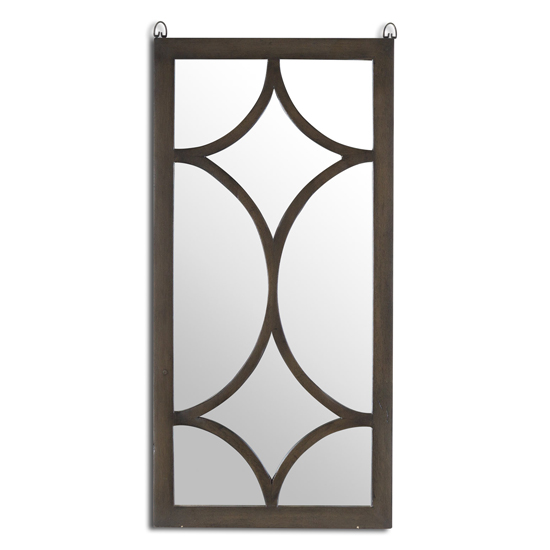 Vinnitsa Portrait Wall Mirror In Brown Frame Furniture in Fashion