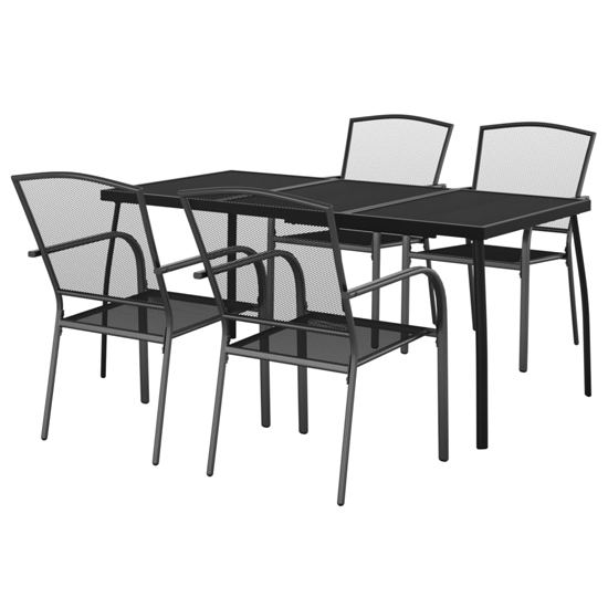 Vino Medium Steel 5 Piece Garden Dining Set In Anthracite