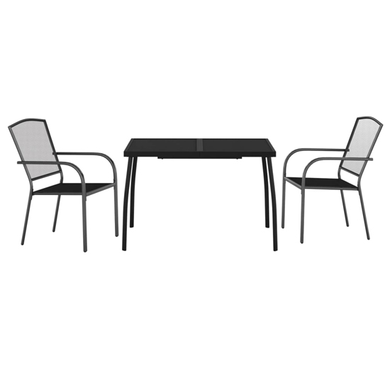 Vino Small Steel 3 Piece Garden Dining Set In Anthracite