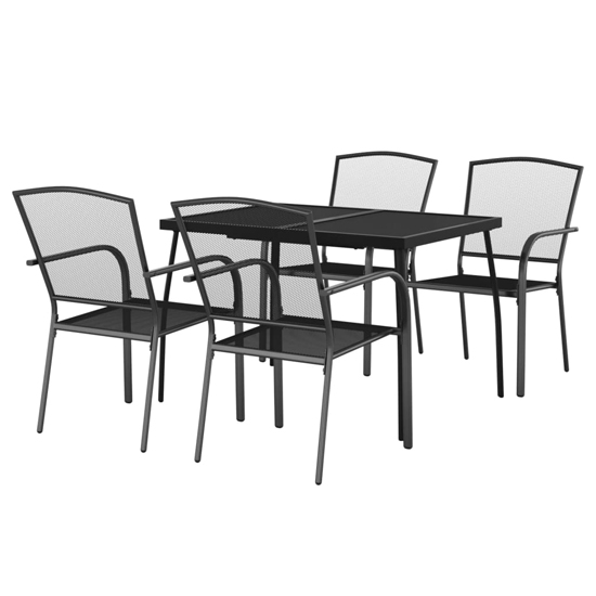 Vino Small Steel 5 Piece Garden Dining Set In Anthracite