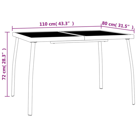 Vino Small Steel 5 Piece Garden Dining Set In Anthracite