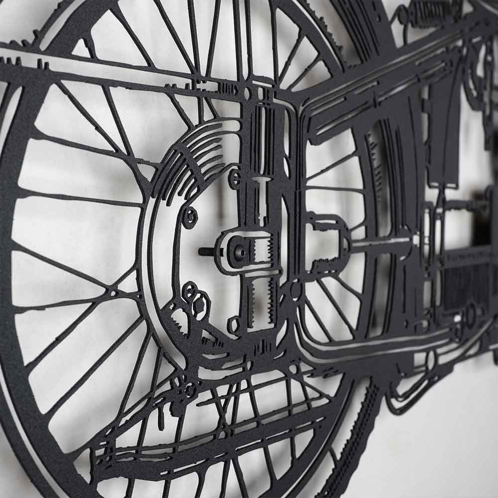 Vintage Meal Motorcycle Wall Art in Black