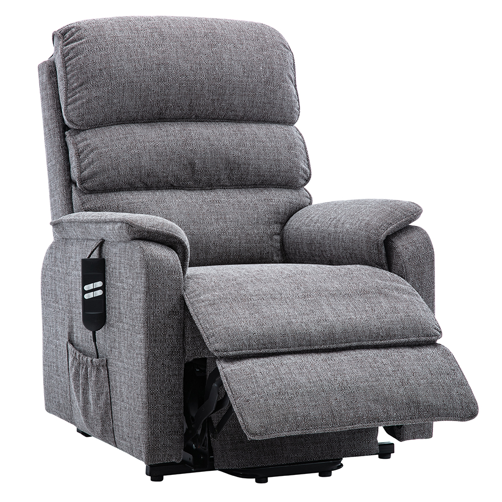 Viola Fabric Electric Recliner Chair In Lisbon Grey