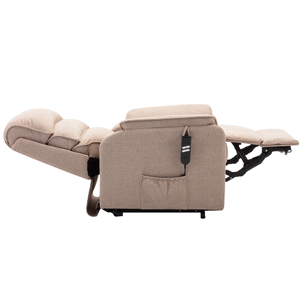 Viola Fabric Electric Recliner Chair In Lisbon Wheat