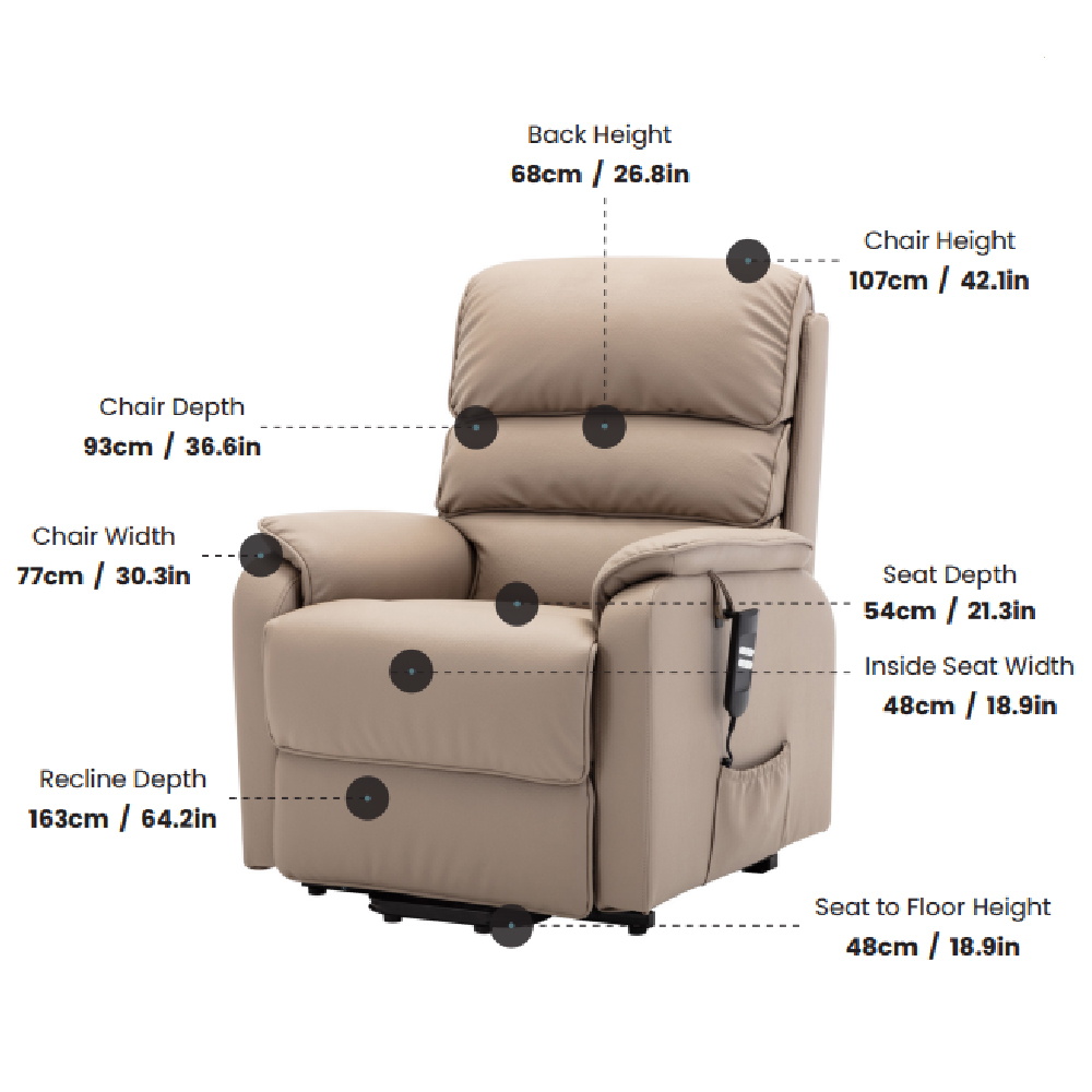 Viola Fabric Electric Recliner Chair In Lisbon Wheat