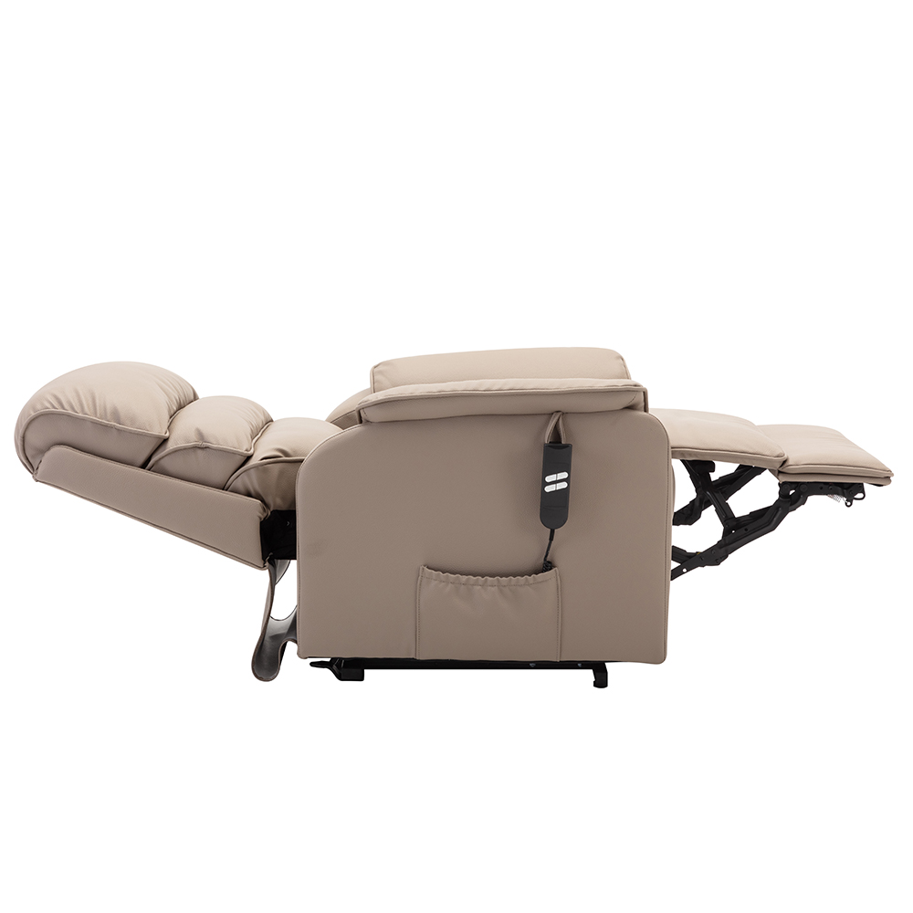 Viola Leather Electric Recliner Chair In Pebble