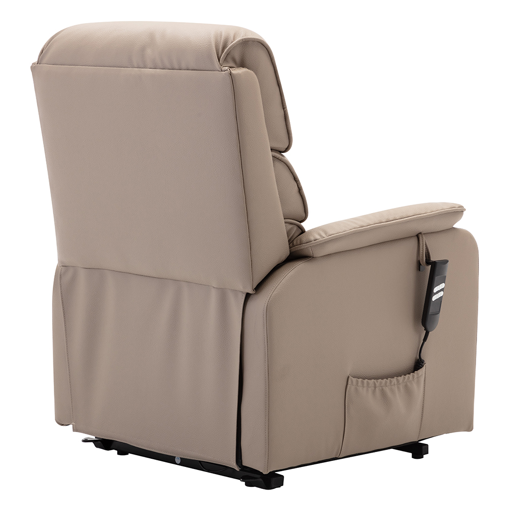 Viola Leather Electric Recliner Chair In Pebble