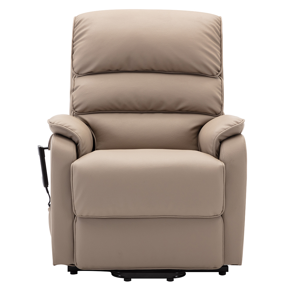 Viola Leather Electric Recliner Chair In Pebble