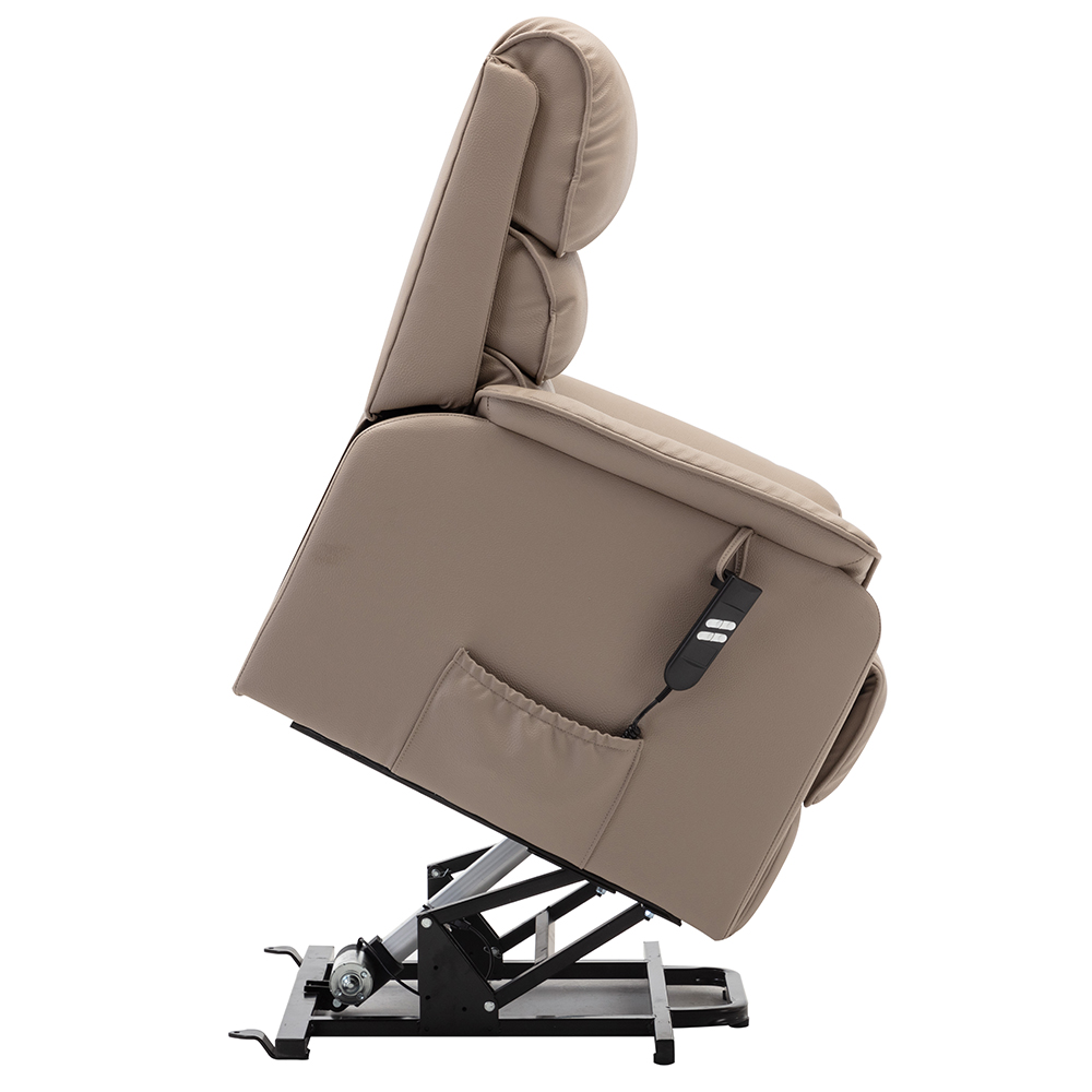Viola Leather Electric Recliner Chair In Pebble