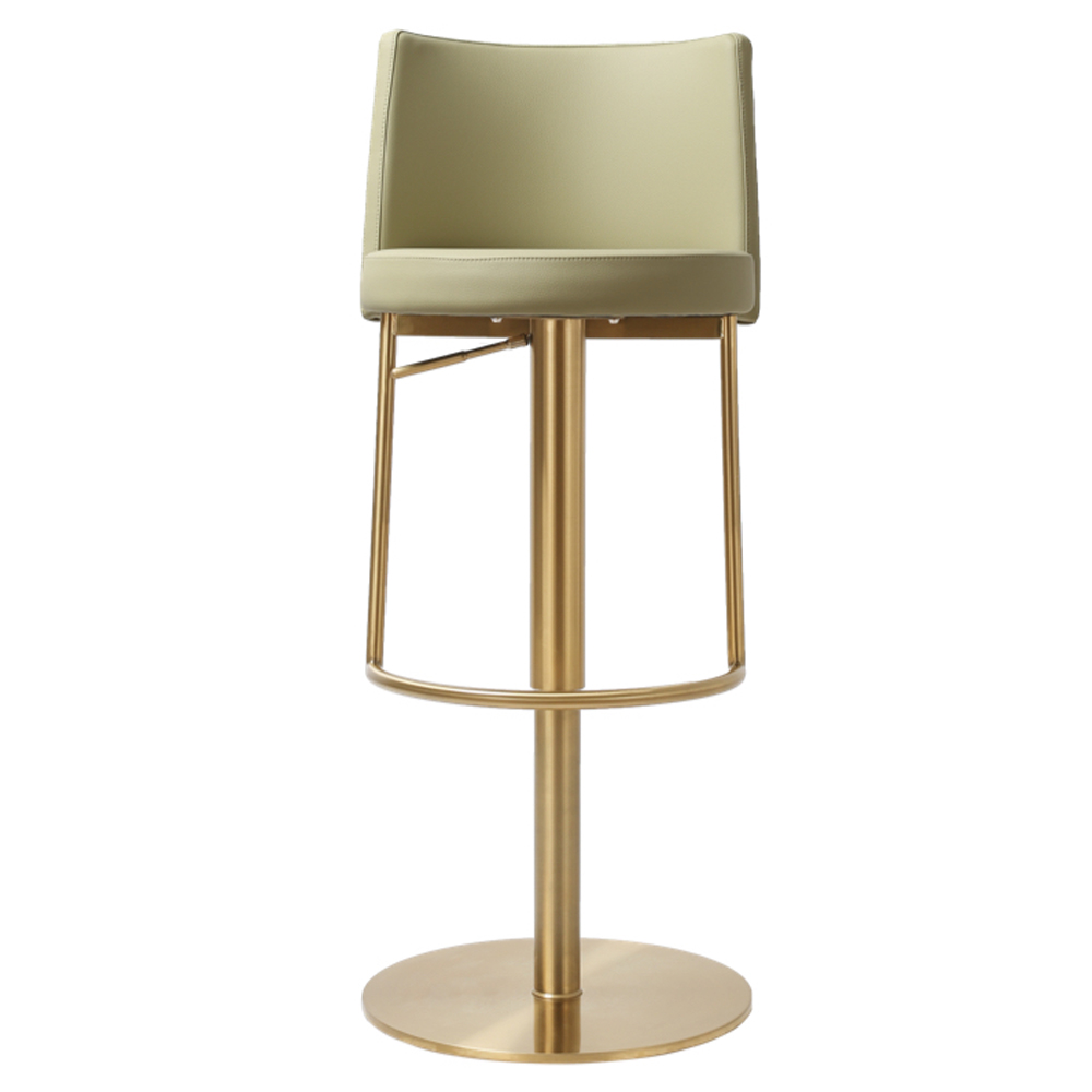 Viola Pistachio PU Leather Bar Stools In Pair