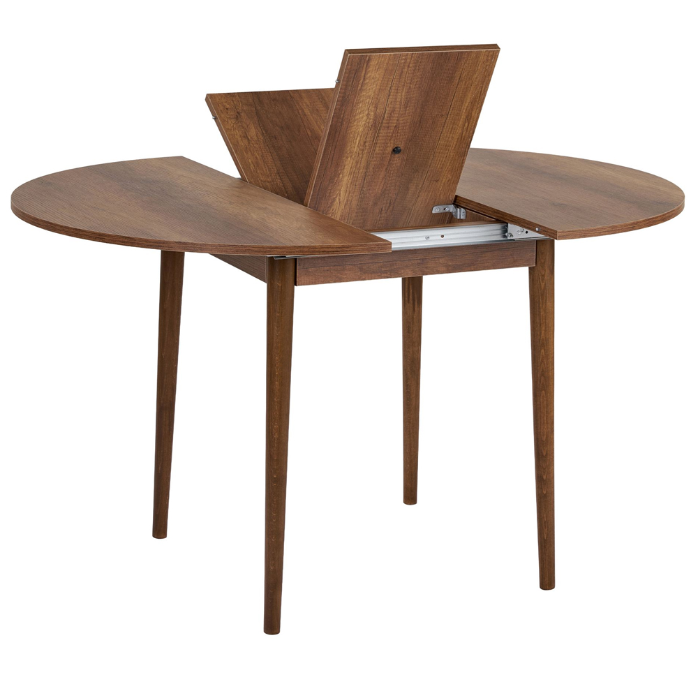 Vionael Oval Wooden Extending Dining Table in Barok Walnut